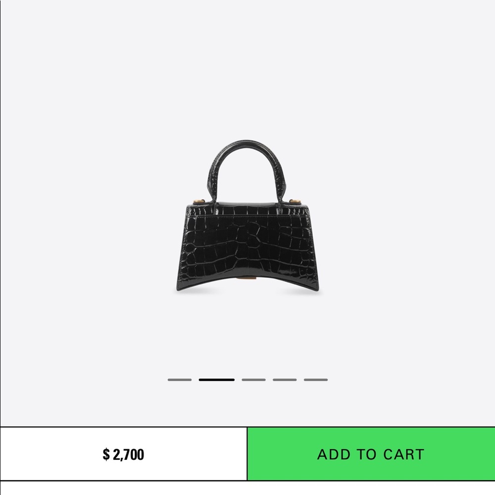 *BALENCIAGA* Hourglass XS Croc-Embossed Top-Handle Bag.  Kim-approved! - Picture 5 of 9